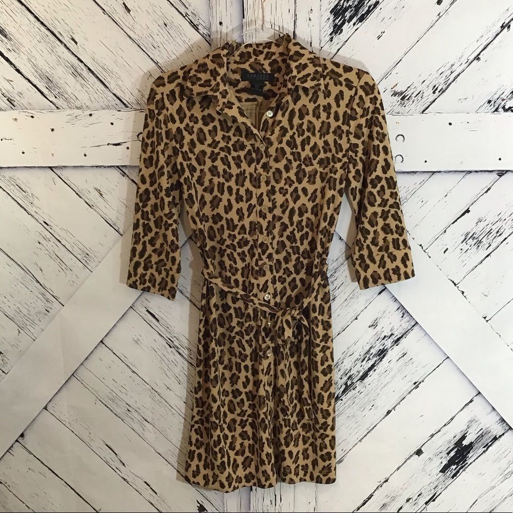 Express World Brand Cheetah Print Dress NWOT